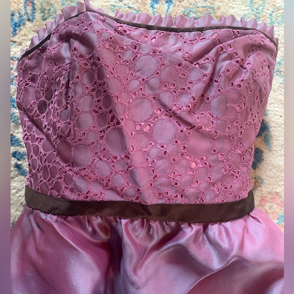 Kay Unger strapless silk dress